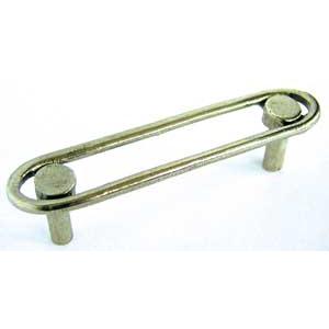 Emenee OR218-AMS Premier Collection Racetrack Handle 4 inch x 7/8 inch in Antique Matte Silver Geometry Series